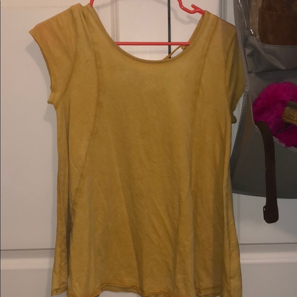 Yellow Target Shirt with Criss Cross